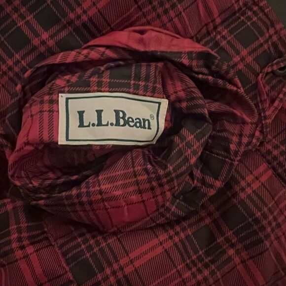 Vintage LL BEAN Red/Black Plaid Goose Down Packable Puffer - Picture 8 of 9